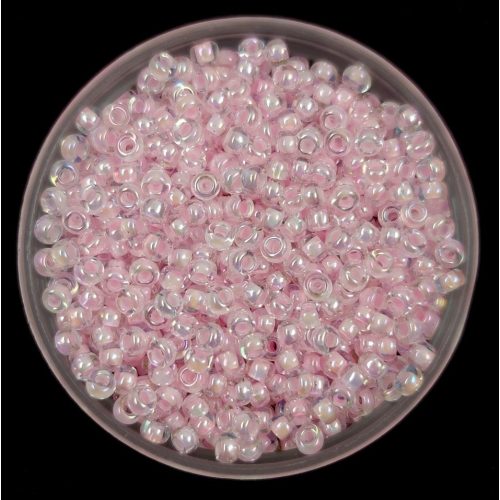 Miyuki Japanese Round Seed Bead - 272 - Pink Lined Crystal ABl - size:11/0
