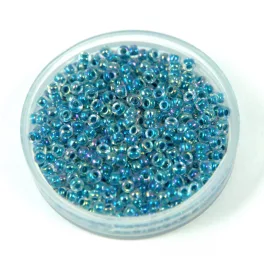   Miyuki Japanese Round Seed Bead - 279 - Marine Blue Lined Crystal AB  - size:11/0