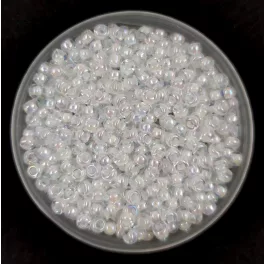   Miyuki Japanese Round Seed Bead - 284 - White Lined Crystal AB - size:11/0