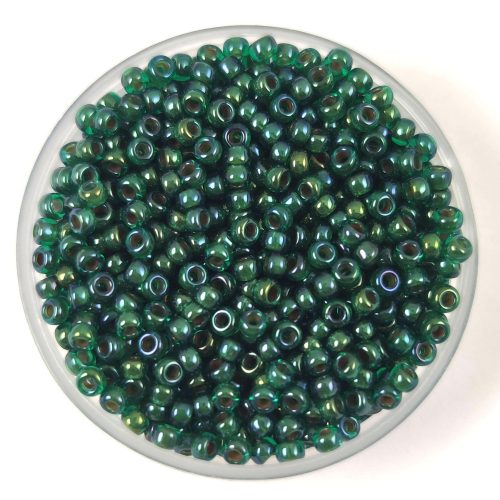 Miyuki Japanese Round Seed Bead - 338 - Peach Lined Emerald - size:11/0