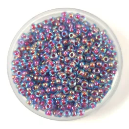   Miyuki Japanese Round Seed Bead - 340 - Hot Pink Lined Aqua AB - size:11/0