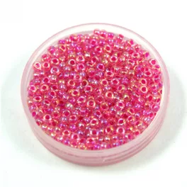   Miyuki Japanese Round Seed Bead - 355 - Fuchsia Lined Crystal AB - size:11/0