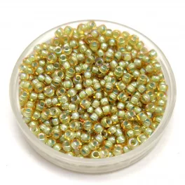   Miyuki Japanese Round Seed Bead - 359 - Aqua Lined Light Topaz AB - size:11/0