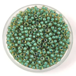   Miyuki Japanese Round Seed Bead - 374 - Turquoise Lined Topaz - size:11/0