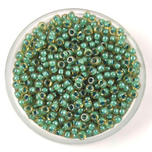 Miyuki Japanese Round Seed Bead - 374 - Turquoise Lined Topaz - size:11/0