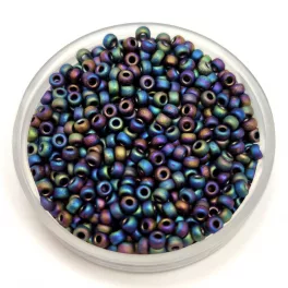   Miyuki Japanese Round Seed Bead - 401fr - Matte Rainbow Black - size:11/0 - 30g