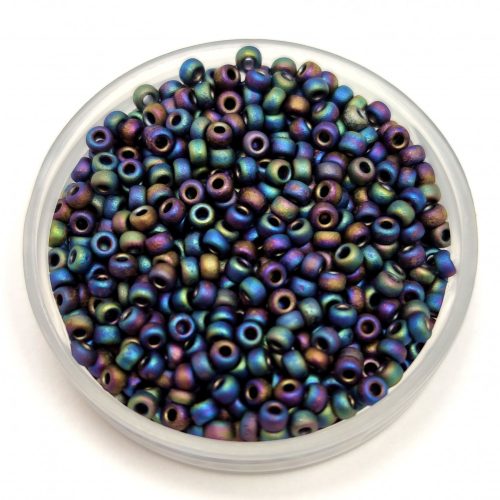 Miyuki Japanese Round Seed Bead - 401fr - Matte Rainbow Black - size:11/0