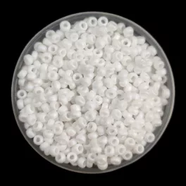   Miyuki Japanese Round Seed Bead - 402fr - Matte Opaque White AB - size:11/0 - 30g