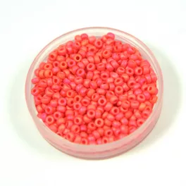   Miyuki Japanese Round Seed Bead - 407fr - Matte Opaque Vermillion Red AB - size:11/0