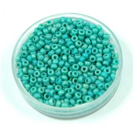   Miyuki Japanese Round Seed Bead - 412fr - Opaque Matt Turquoise Green AB - size:11/0 - 100g