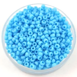   Miyuki Japanese Round Seed Bead - 413f - Opaque Matt Turquoise Blue - size:11/0