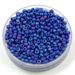   Miyuki Japanese Round Seed Bead -  414fr - Rainbow Matte Opaque Cobalt - size:11/0