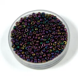   Miyuki Japanese Round Seed Bead - 454 - Metallic Dark Plum Iris - size:11/0