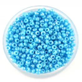   Miyuki Japanese Round Seed Bead - 482 - Opaque Turquoise Blue AB - size:11/0