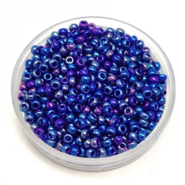   Miyuki Japanese Round Seed Bead - 484 - Opaque Royal Blue AB - size:11/0 - 30g