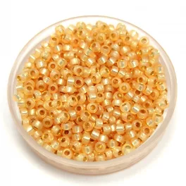   Miyuki Japanese Round Seed Bead - 552 - Silver Lined Opal Apricot - size:11/0
