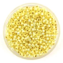   Miyuki Japanese Round Seed Bead - 554 - Silver Lined Opal Daffodil - size:11/0