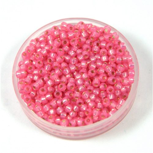 Miyuki Japanese Round Seed Bead - 556 - Dyed Rose Silver Lined Alabaster - size:11/0