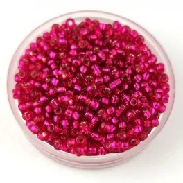   Miyuki Japanese Round Seed Bead - 1436 - Dyed Silver Lined Raspberry - size:11/0