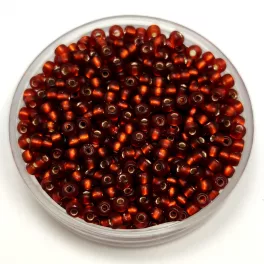   Miyuki Japanese Round Seed Bead - 1633 - Semi-Matte Silver Lined Smoked Topaz - size:11/0