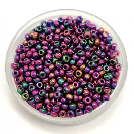   Miyuki Japanese Round Seed Bead - 1893 - Opaque Plum Gold Luster - size:11/0