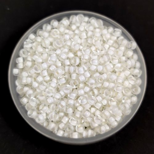 Miyuki Japanese Round Seed Bead - 1920 - Semi Frosted White Lined Crystal - size:11/0
