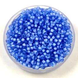   Miyuki Japanese Round Seed Bead - 1929 - Semi-Frosted Pale Blue Lined Cornflower - size:11/0
