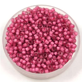   Miyuki Japanese Round Seed Bead - 1931 - Semi-Frosted Light Raspberry Lined Crystal - size:11/0