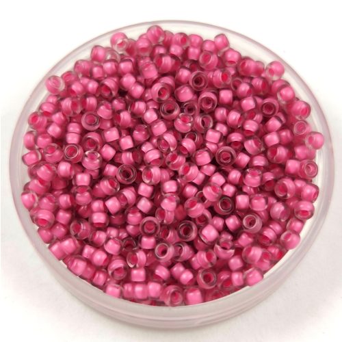 Miyuki Japanese Round Seed Bead - 1931 - Semi-Frosted Light Raspberry Lined Crystal - size:11/0
