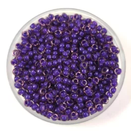   Miyuki Japanese Round Seed Bead - 1932 - Transparent Semi-Frosted Dark Lilac Lined Light Amethyst - size:11/0