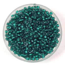  Miyuki Japanese Round Seed Bead - 1933 - Semi-Frosted Emerald Lined Grey - size:11/0