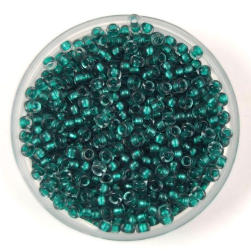Miyuki Japanese Round Seed Bead - 1933 - Semi-Frosted Emerald Lined Grey - size:11/0
