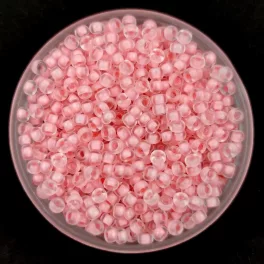   Miyuki Japanese Round Seed Bead - 1934 - Semi-Frosted Baby Pink Lined Crystal - size:11/0