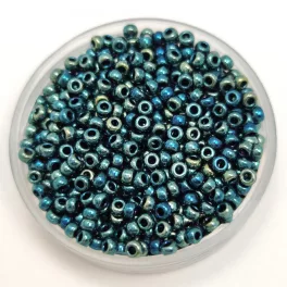   Miyuki Japanese Round Seed Bead - 1965 - Metallic Blue Green Gold Luster - size:11/0