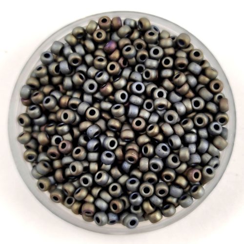 Miyuki Japanese Round Seed Bead - 2002 - Matte Metallic Grey - size:11/0