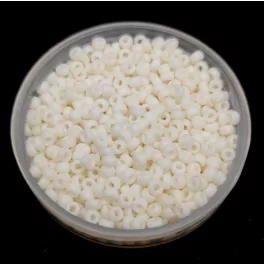   Miyuki Japanese Round Seed Bead - 2021 - Opaque Matte Cream - size:11/0