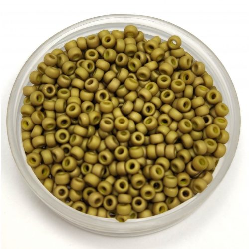 Miyuki Japanese Round Seed Bead - 2032 - Metallic Matte Olive Green - size:11/0