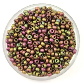   Miyuki Japanese Round Seed Bead - 2035 - Matte Metallic Khaki Iris - size:11/0