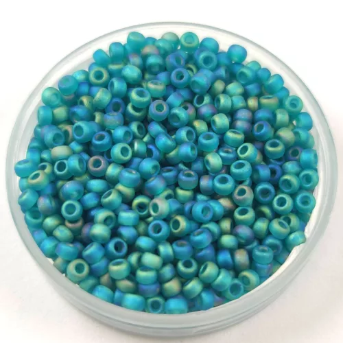 Miyuki Japanese Round Seed Bead - 2405fr - Matt Transparent Teal AB - size:11/0