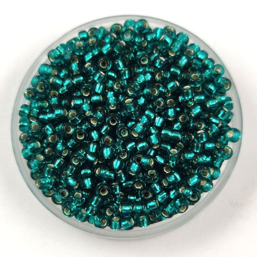 Miyuki Japanese Round Seed Bead - 2425 - Silver Lined Teal - size:11/0
