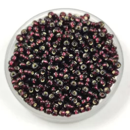   Miyuki Japanese Round Seed Bead - 2428 - Silver Lined Extra Dark Smoky Amethyst - size:11/0