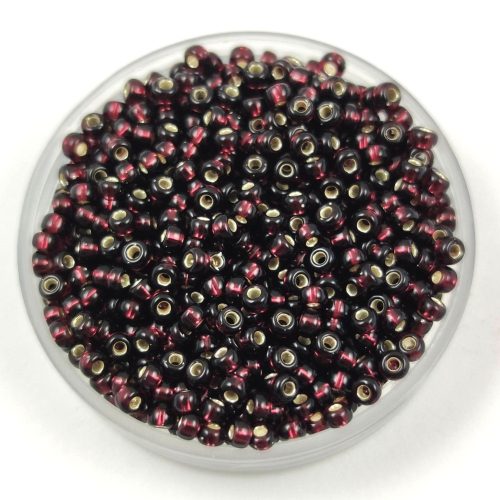 Miyuki Japanese Round Seed Bead - 2428 - Silver Lined Extra Dark Smoky Amethyst - size:11/0