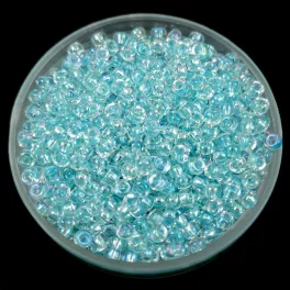   Miyuki Japanese Round Seed Bead - 3638 - Fancy Lined Soft Aqua - size:11/0