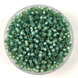   Miyuki Japanese Round Seed Bead - 4241 - Duracoat Silver Lined Dark Mint - size:11/0