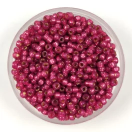   Miyuki Japanese Round Seed Bead - 4247 - Duracoat Silver Lined Dyed Peony Pink - size:11/0