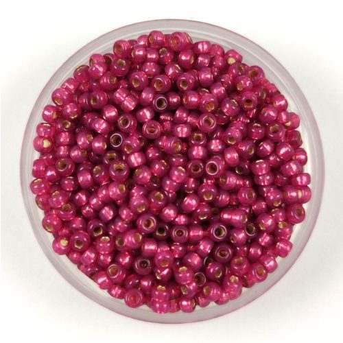 Miyuki Japanese Round Seed Bead - 4247 - Duracoat Silver Lined Dyed Peony Pink - size:11/0