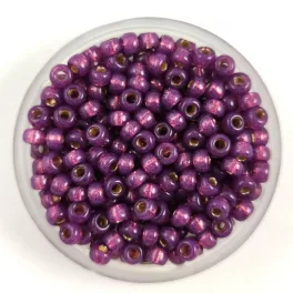   Miyuki Japanese Round Seed Bead - 4248 - Duracoat Silver Lined Dyed Dark Lilac - size:11/0