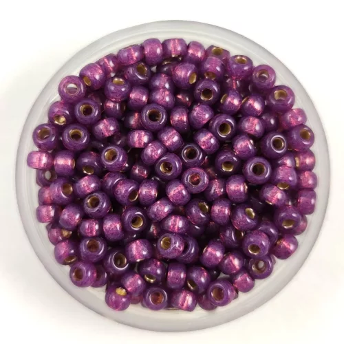 Miyuki Japanese Round Seed Bead - 4248 - Duracoat Silver Lined Dyed Dark Lilac - size:11/0