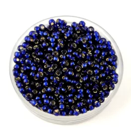   Miyuki Japanese Round Seed Bead - 4281 - Duracoat Silver Lined Dyed Navy Blue - size:11/0