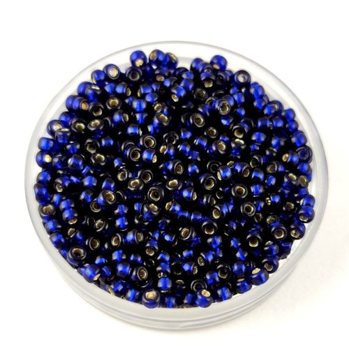 Miyuki Japanese Round Seed Bead - 4281 - Duracoat Silver Lined Dyed Navy Blue - size:11/0